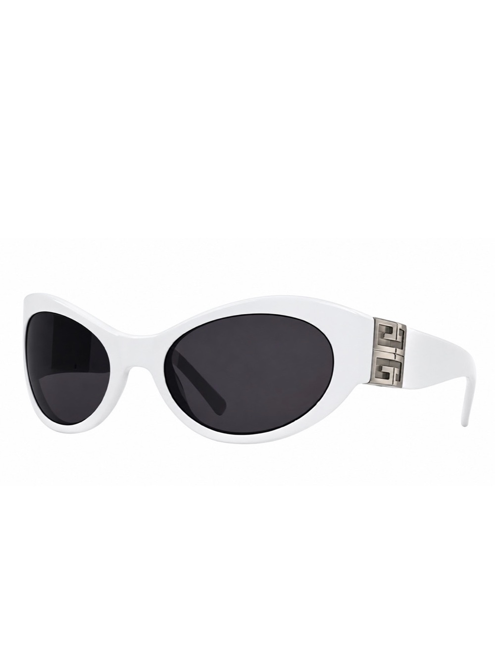 NEW Givenchy 4G Wrap Runway Oversized Oval Sunglasses White Smoke
